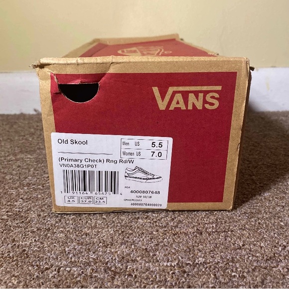 Old Skool Red and White Checkered Vans BRAND NEW - Picture 6 of 7